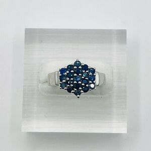 1.25 CT Genuine Sapphire Sterling Silver Ring Size 7